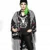 ACDC Womens Dark Floral Long Duster - Kimono