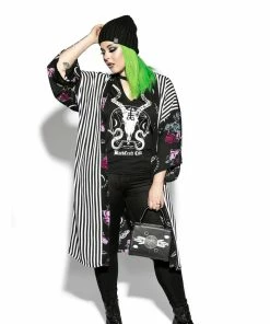 ACDC Womens Dark Floral Long Duster - Kimono