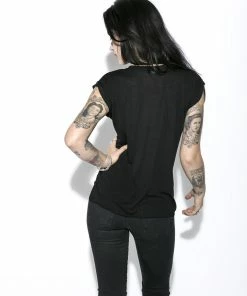 Blackcraft Cult Womens Spirits Of The Dead - Flowy Muscle Tee With Rolled Cuff