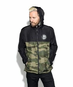 Blackcraft Cult Mens Staple Black On Camo - Lightweight Windbreaker