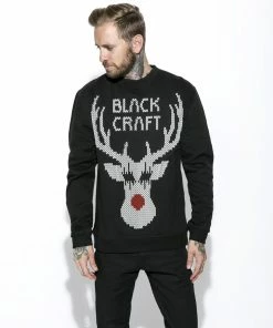 Blackcraft Cult Mens Black Metal Rudolph- Crewneck