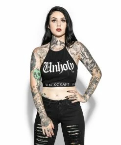 ACDC Unholy - Women's Halter Crop Womens
