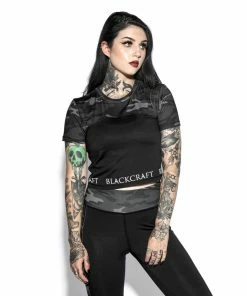 Blackcraft Cult Believe In Yourself Camo - Active Crop Top Womens