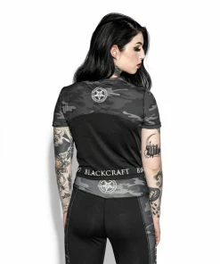 Blackcraft Cult Believe In Yourself Camo - Active Crop Top Womens