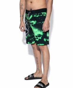 ACDC Believe In Yourself - Green Lightning Board Shorts