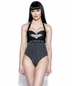 ACDC Bat Pinstripe One Piece Womens