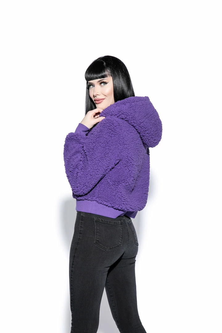 ACDC Believe In Yourself - Purple Women's Sherpa Hoodie 4 ACDC Believe In Yourself - Purple Women's Sherpa Hoodie