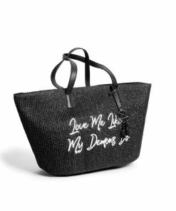 IDS Love Me Like My Demons Do - Straw Tote