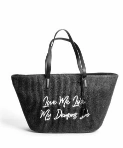 IDS Love Me Like My Demons Do - Straw Tote