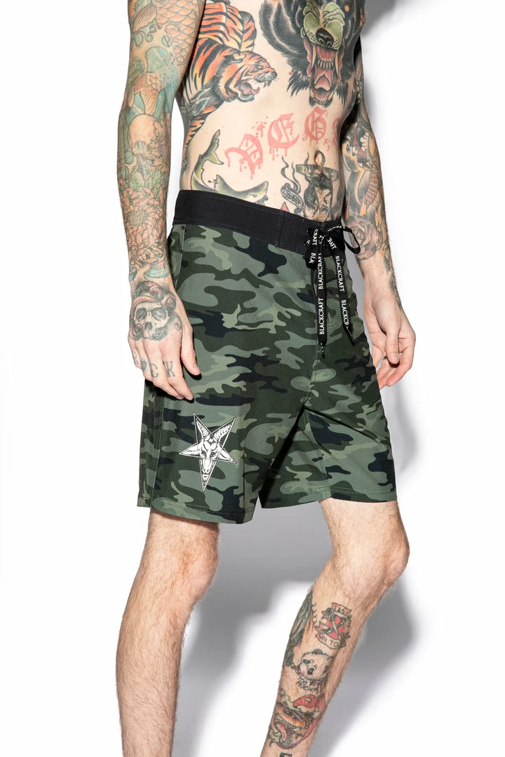 ACDC Baphomet - Camo Board Shorts 3 ACDC Baphomet - Camo Board Shorts