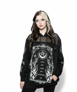ACDC Love Me Like My Demons Do - Oversized Mesh Hoodie Womens 9 ACDC Love Me Like My Demons Do - Oversized Mesh Hoodie Womens