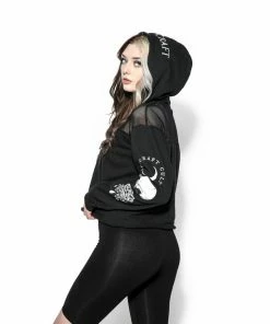 ACDC Womens Spirits Of The Dead - Mesh Crop Hoodie