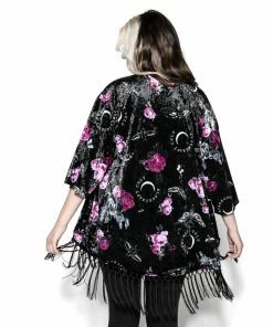 ACDC Dark Floral - Velvet Kimono