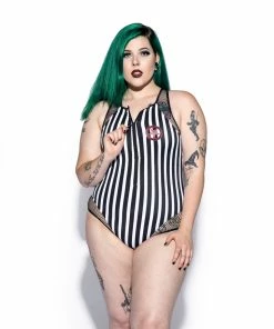 ACDC Womens Sinner Stripe Zip One Piece