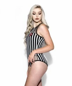 ACDC Womens Sinner Stripe Zip One Piece
