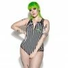 ACDC Green Sinner Stripe Zip One Piece