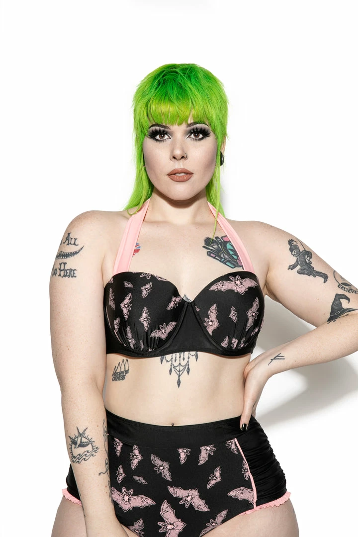 ACDC Pink Bat Swim Top Womens 3 ACDC Pink Bat Swim Top Womens