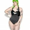 ACDC Bat Pinstripe One Piece Womens 2 ACDC Bat Pinstripe One Piece Womens