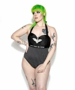 ACDC Bat Pinstripe One Piece Womens