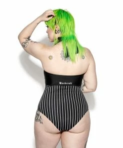 ACDC Bat Pinstripe One Piece Womens