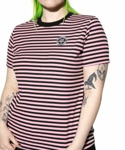 ACDC Believe In Yourself - Pink Striped Women's Tee
