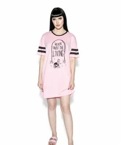 ACDC Pink Never Trust The Living - Dorm Shirt