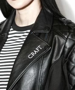 HK East BCC Quilted Faux Leather Moto Jacket