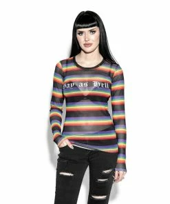 ACDC Mens Gay As Hell - Rainbow Long Sleeve Mesh Top 12 ACDC Mens Gay As Hell - Rainbow Long Sleeve Mesh Top