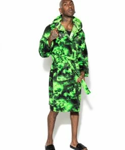 ACDC Mens Dead Inside - Green Lightning Robe