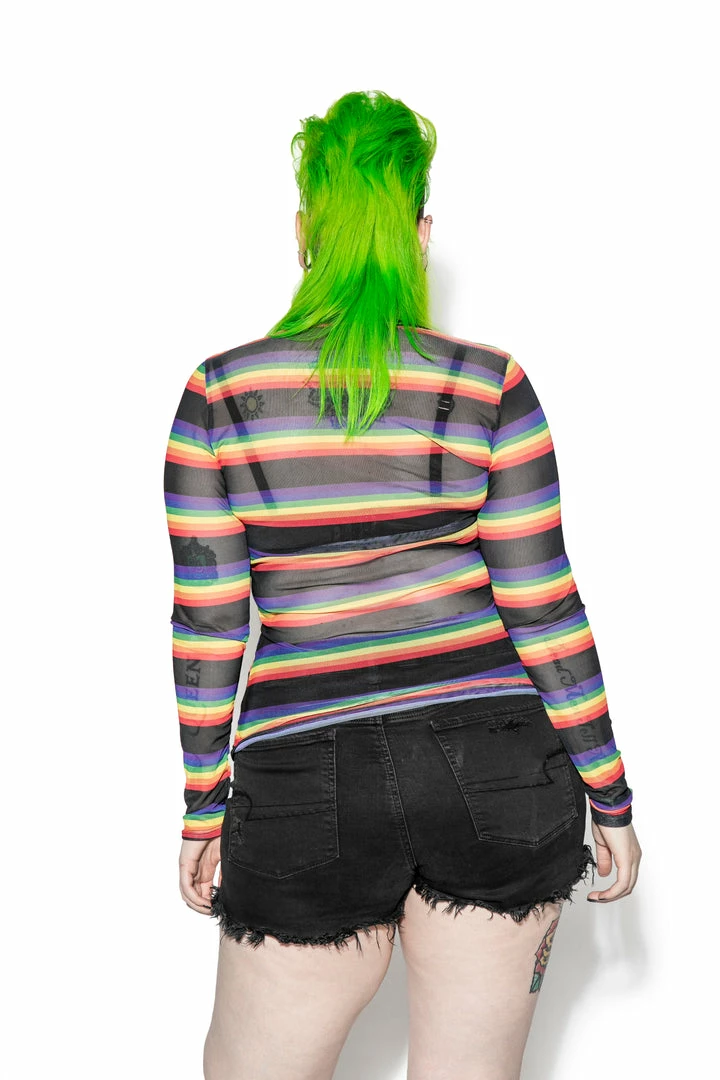 ACDC Mens Gay As Hell - Rainbow Long Sleeve Mesh Top 9 ACDC Mens Gay As Hell - Rainbow Long Sleeve Mesh Top