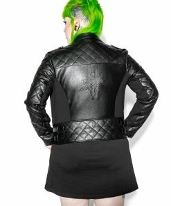 HK East BCC Quilted Faux Leather Moto Jacket