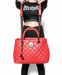 IDS Believe In Yourself - Red Quilted Satchel