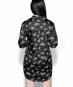 ACDC Pastel Death Moth - Silky Pajama Dress Womens