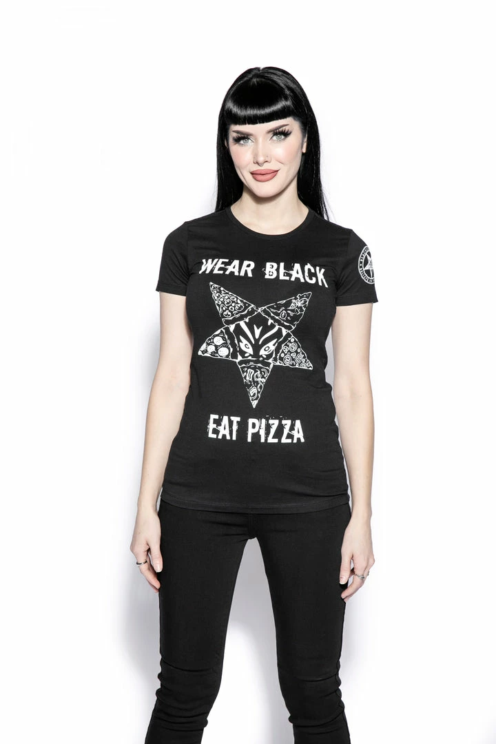 Blackcraft Cult Womens Wear Black Eat Pizza - Women's Tee 3 Blackcraft Cult Womens Wear Black Eat Pizza - Women's Tee