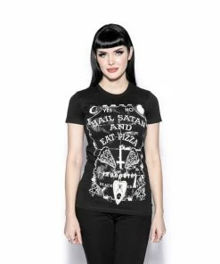 Blackcraft Cult Hail Satan And Eat Pizza - Women's Tee