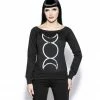 Blackcraft Cult Triple Moon - Women's Scoop Neck Sweater Womens 1 Blackcraft Cult Triple Moon - Women's Scoop Neck Sweater Womens