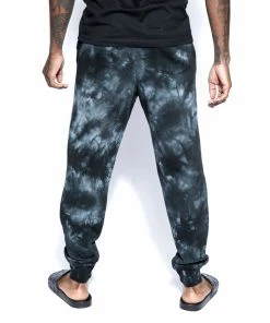 Blackcraft Cult Mens Bat Roost - Black Tie Dye Joggers
