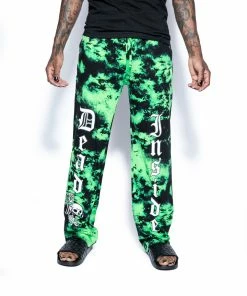 ACDC Mens Green Lightning Dye - Unisex Lounge Pant