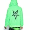 ACDC Green Baphomet - Unisex Sherpa Zip Up Hoodie Womens