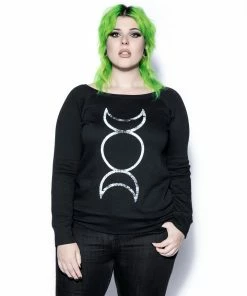 Blackcraft Cult Triple Moon - Women's Scoop Neck Sweater Womens
