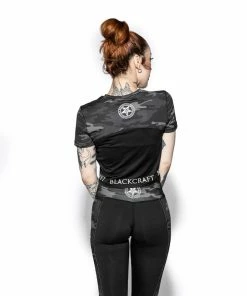 Blackcraft Cult Believe In Yourself Camo - Active Crop Top Womens