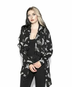 ACDC Death Moth - Black Cardigan Womens