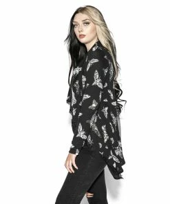 ACDC Death Moth - Black Cardigan Womens