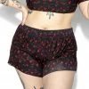 ACDC Womens Pentagram Rose Swim Shortie