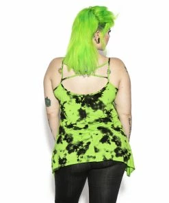 ACDC Dead Inside - Green Lightning Dye Tank Top Womens