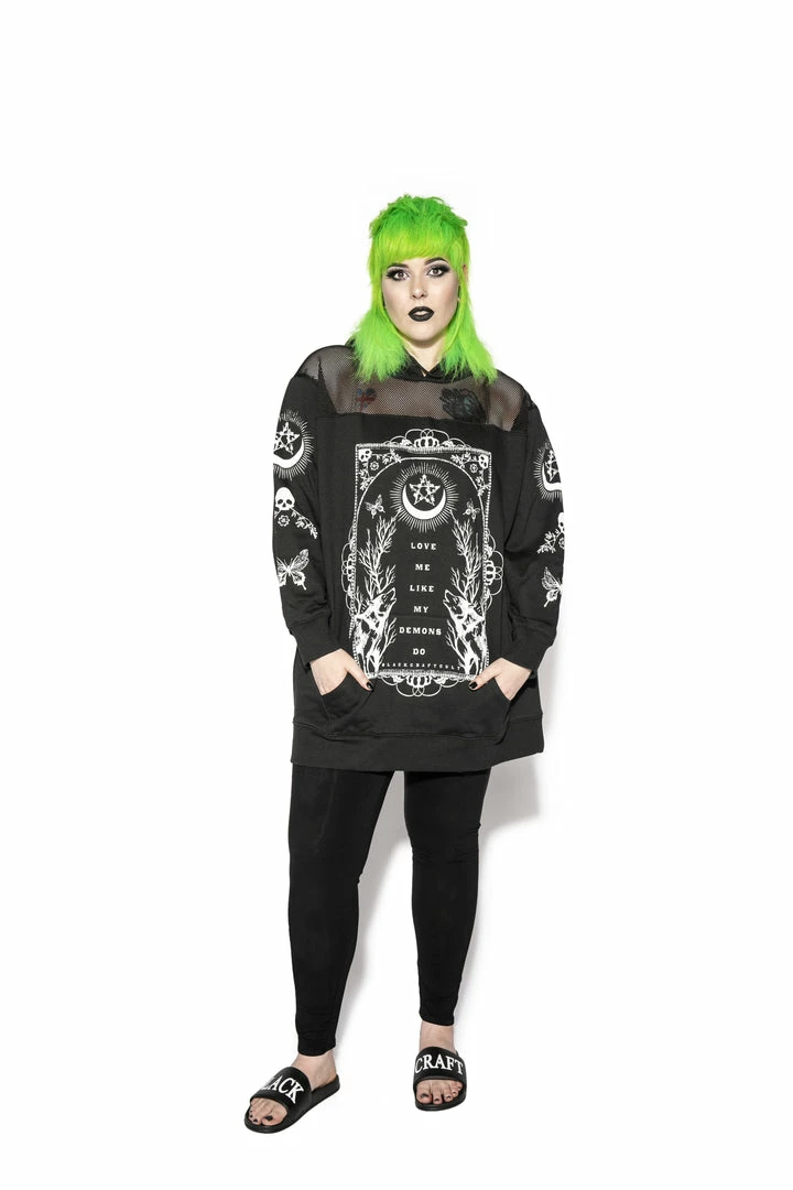 ACDC Love Me Like My Demons Do - Oversized Mesh Hoodie Womens 4 ACDC Love Me Like My Demons Do - Oversized Mesh Hoodie Womens