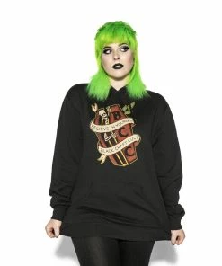 Blackcraft Cult Mens Coffin Skeleton - Hooded Pullover Sweater