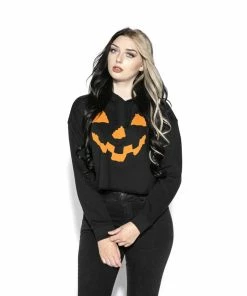 Blackcraft Cult Pumpkin - Women's Cropped Hoodie