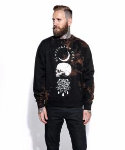 Blackcraft Cult Mens Spirits Of The Dead - Men's Bleach Wash Crewneck
