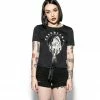ACDC Devil Hand - Tie Front Crop Tee Womens